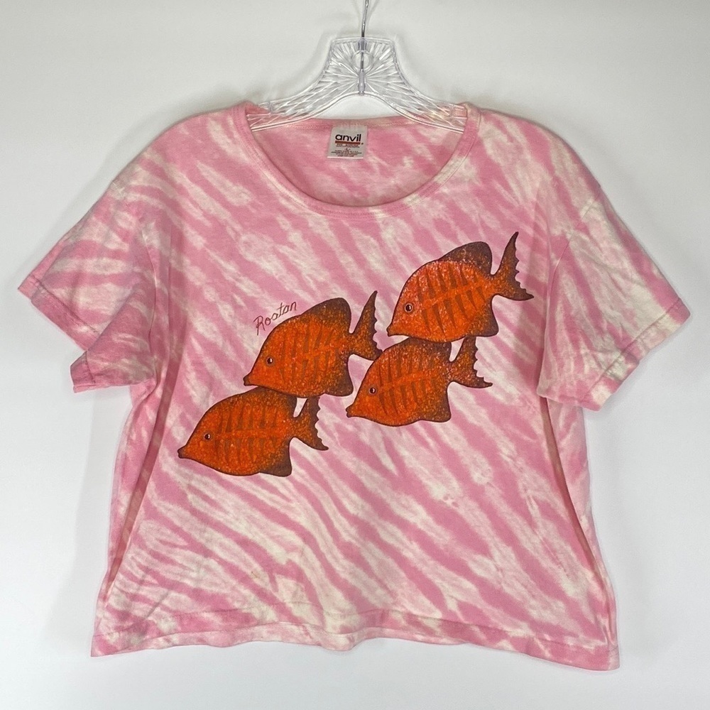 Vintage Anvil Roatan, Honduras Orange Fish Tshirt Size Large